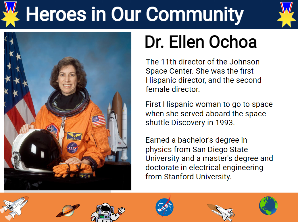 sample trading card for Ellen Ochoa